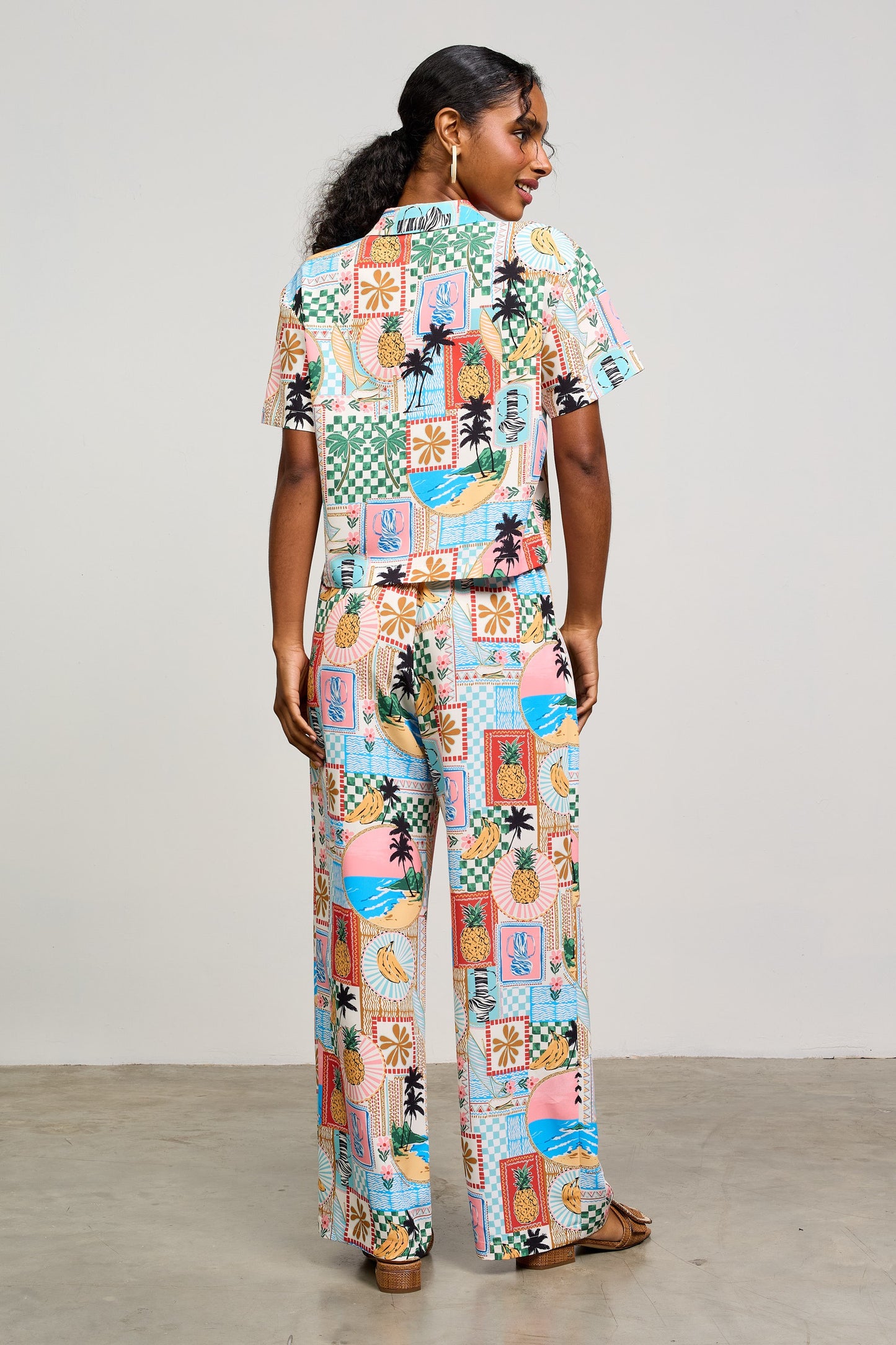 Vacation Print Button Down Shirt