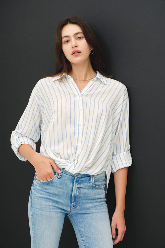 Stripe Twist Hemline Top