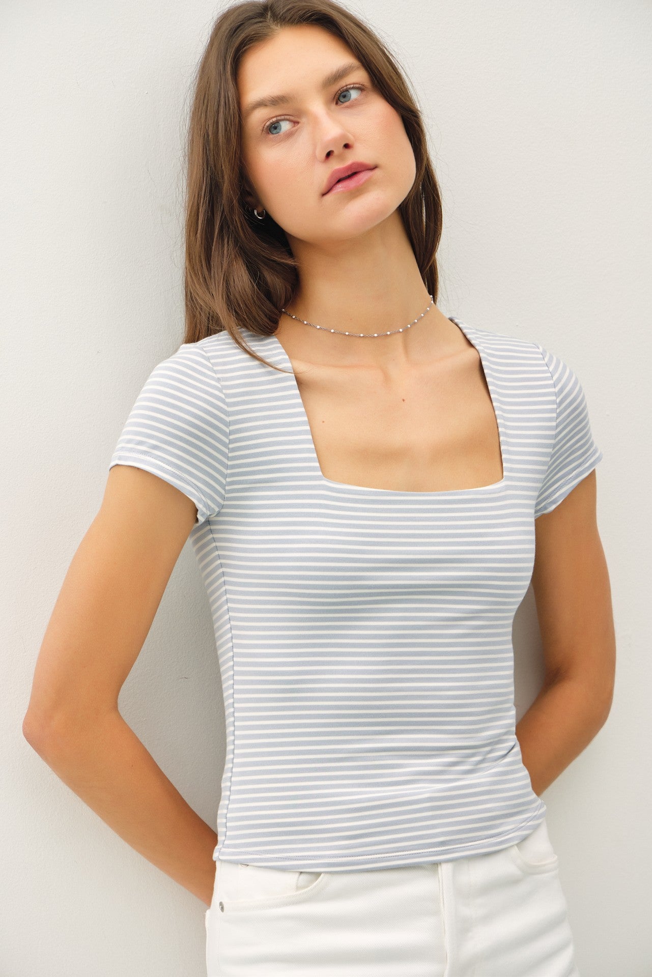 Square Neck Stripe Top Collection