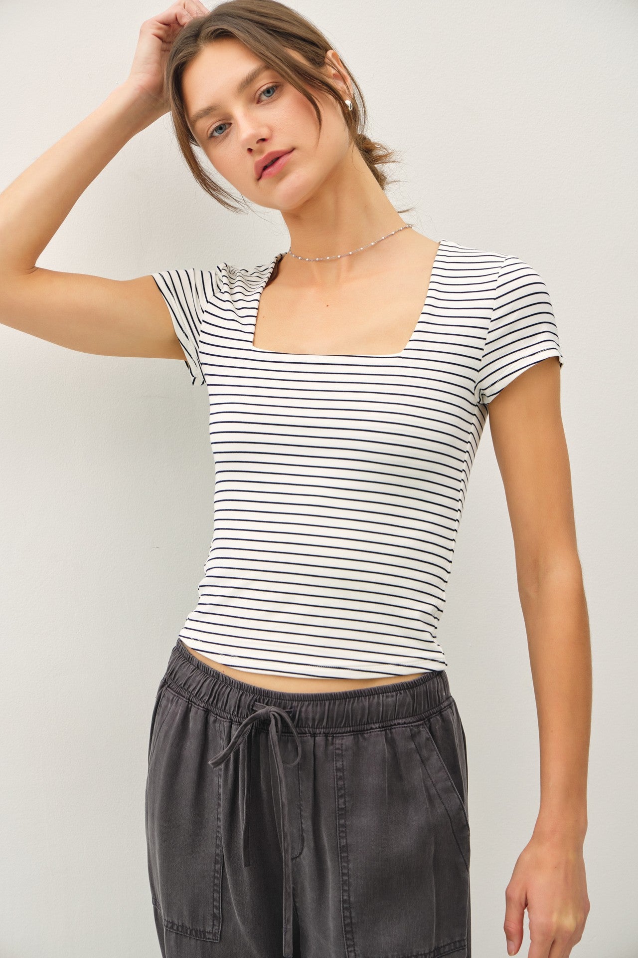 Square Neck Stripe Top Collection