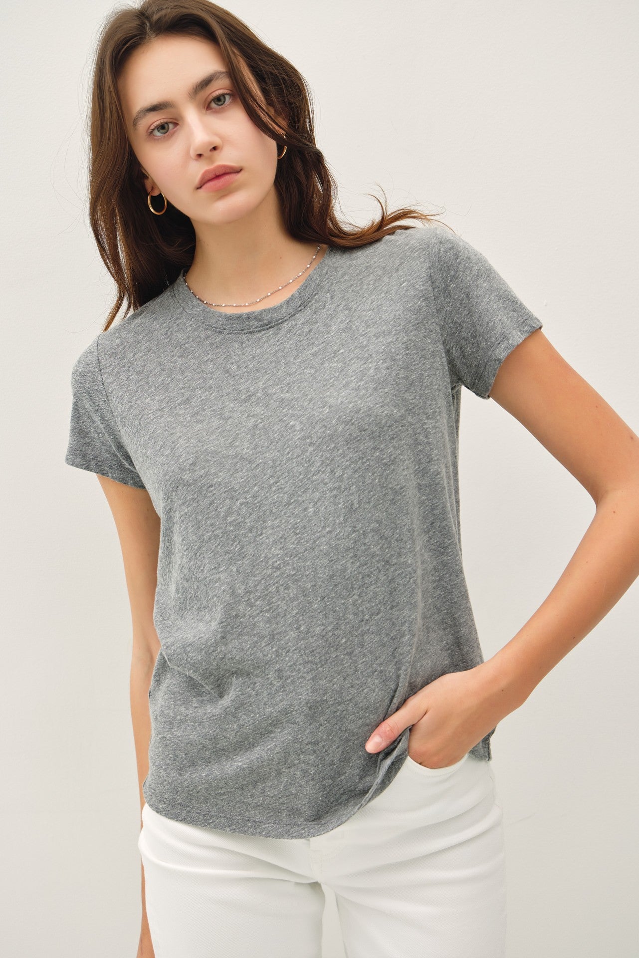 Soft Round Neck Solid Tee