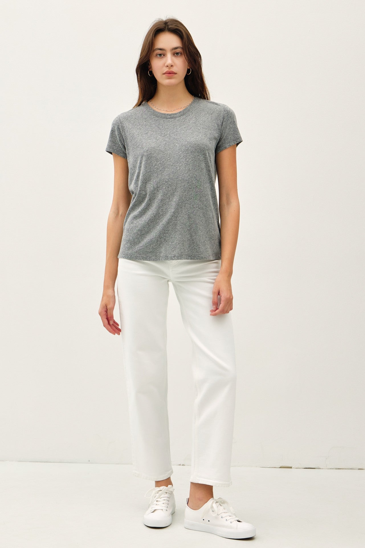 Soft Round Neck Solid Tee