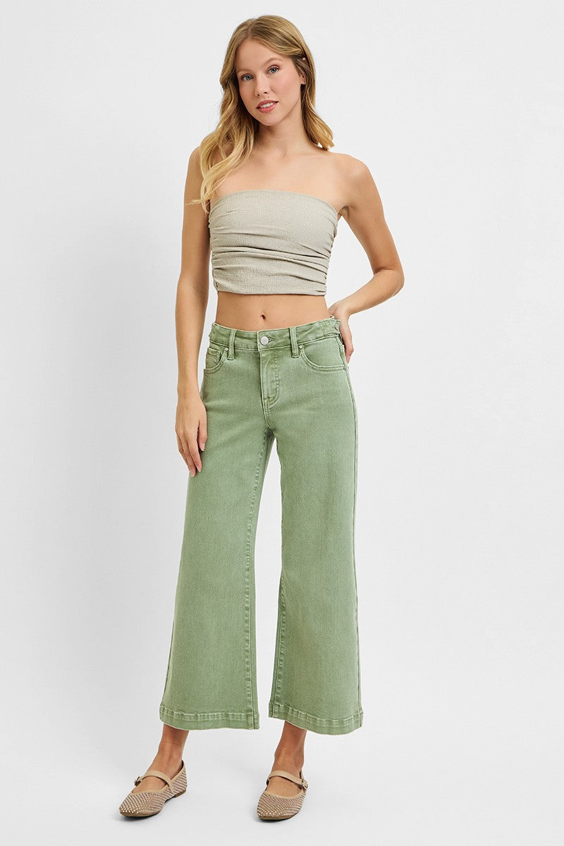 Mid Rise Adjustable Waist Pants