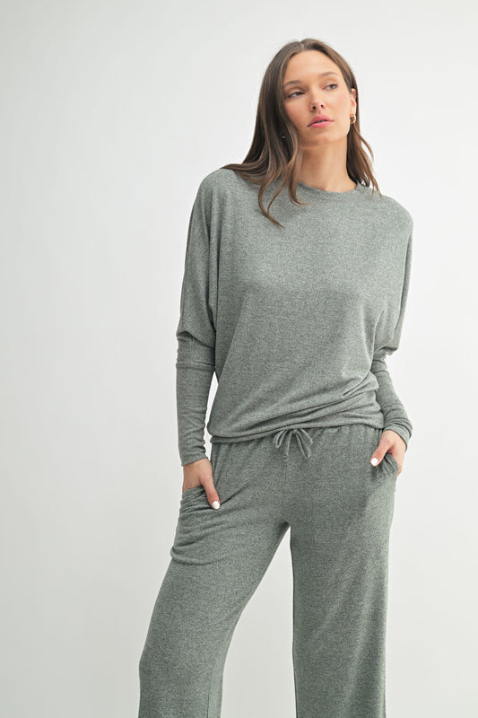 Dolman Long Sleeve Top in Urban Grey