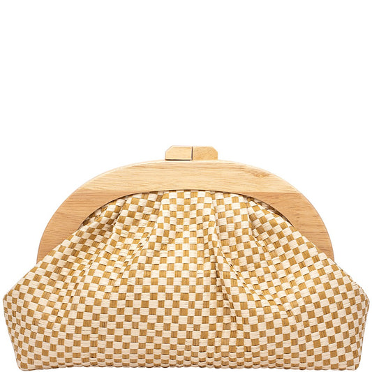 Woven Crossbody in Tan/Ivory