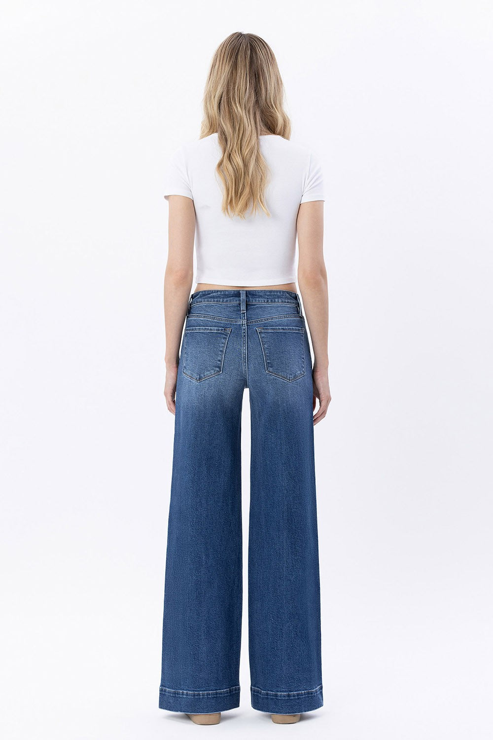 High Rise Trouser Hem Jeans