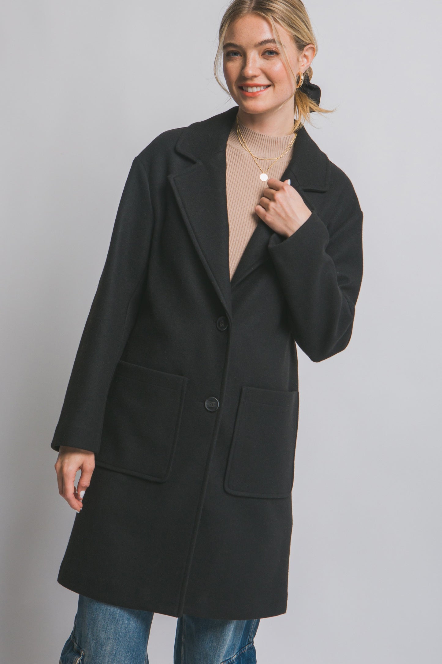 Mid Length Double Button Coat