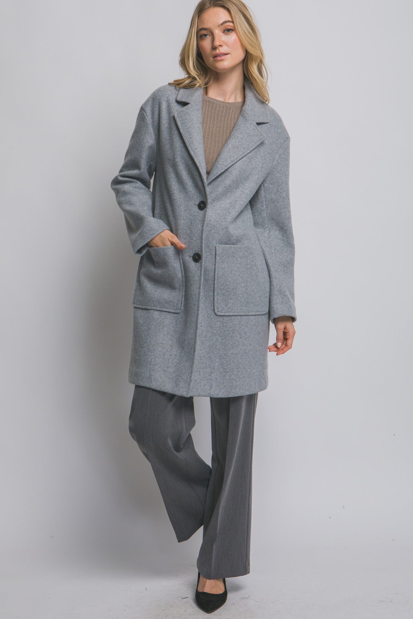 Mid Length Double Button Coat