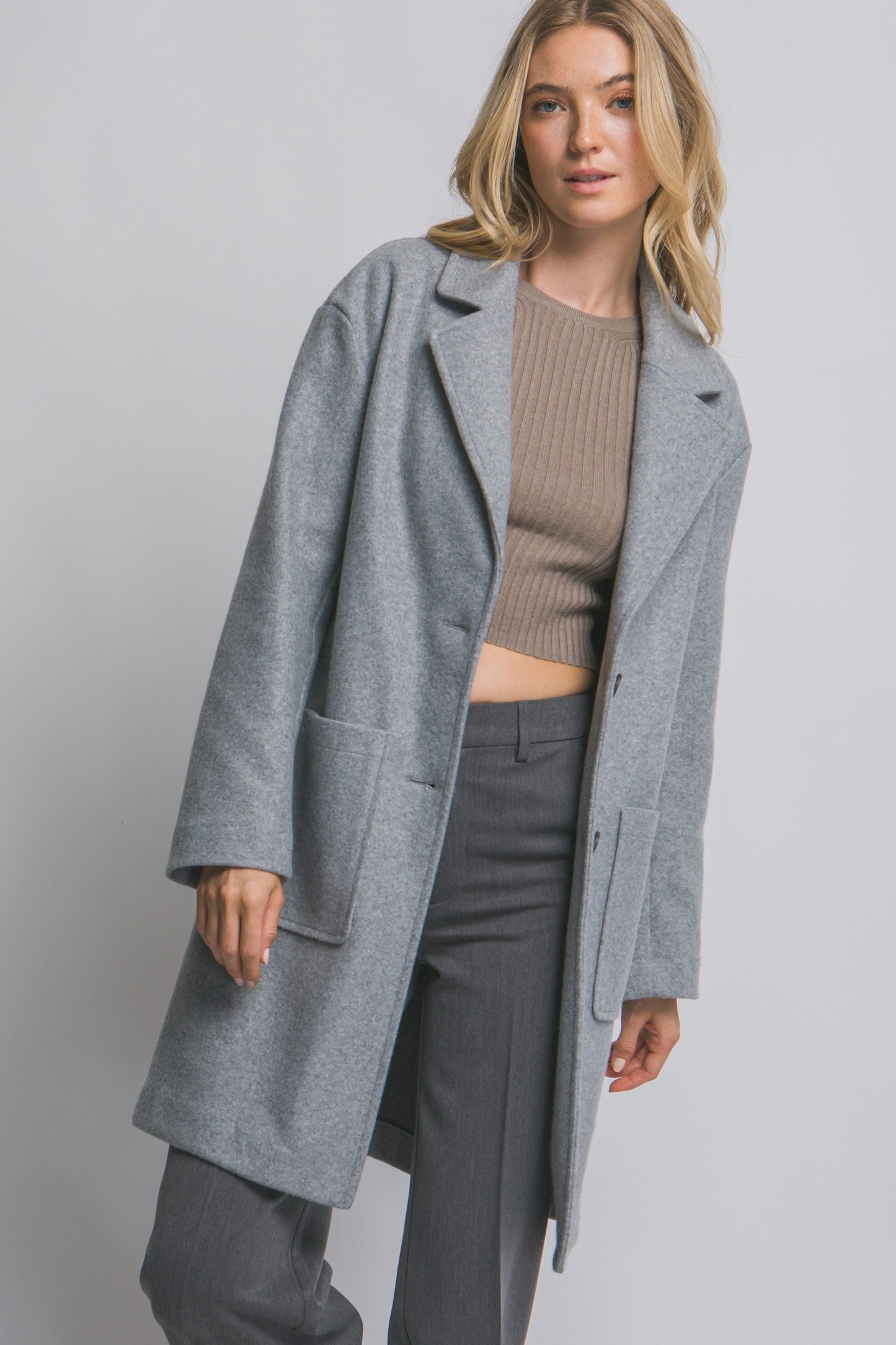 Mid Length Double Button Coat