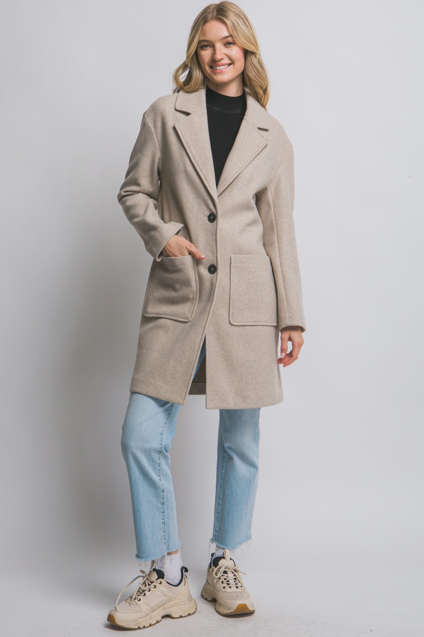 Mid Length Double Button Coat