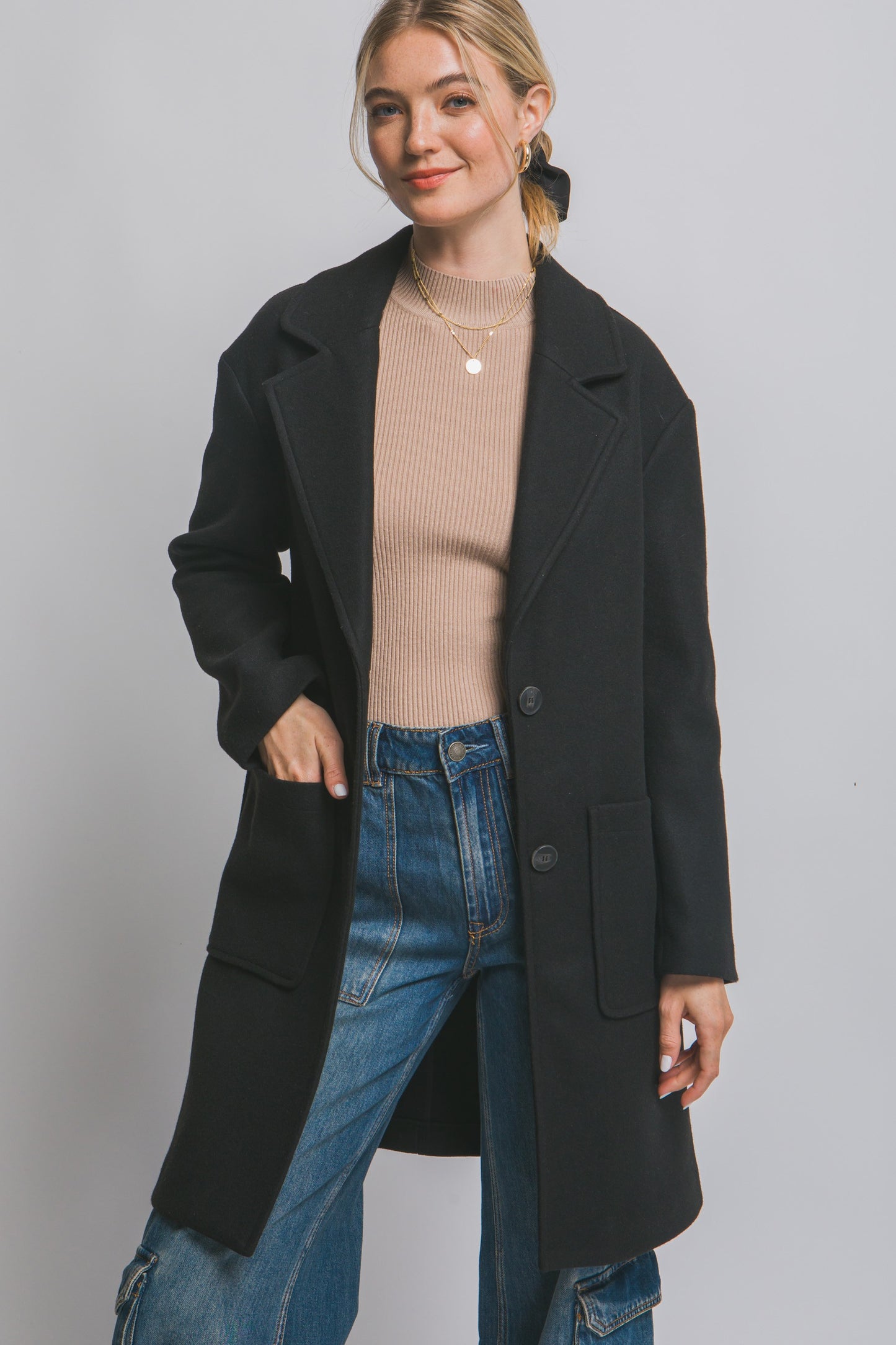 Mid Length Double Button Coat