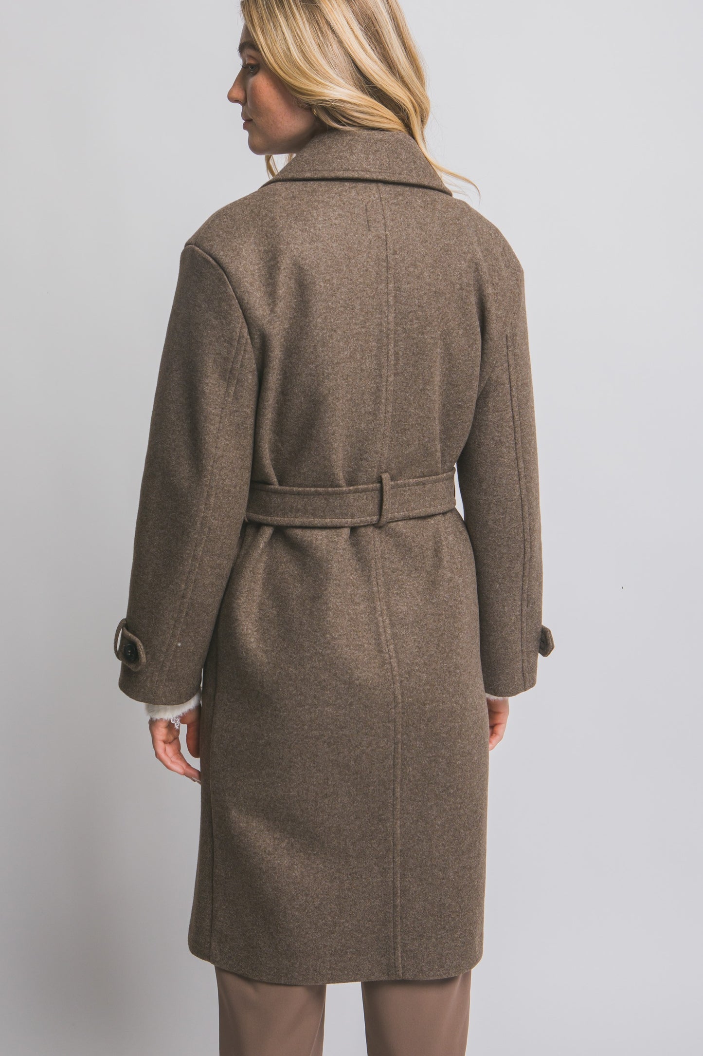 Double Breasted Belted Wrap Coat