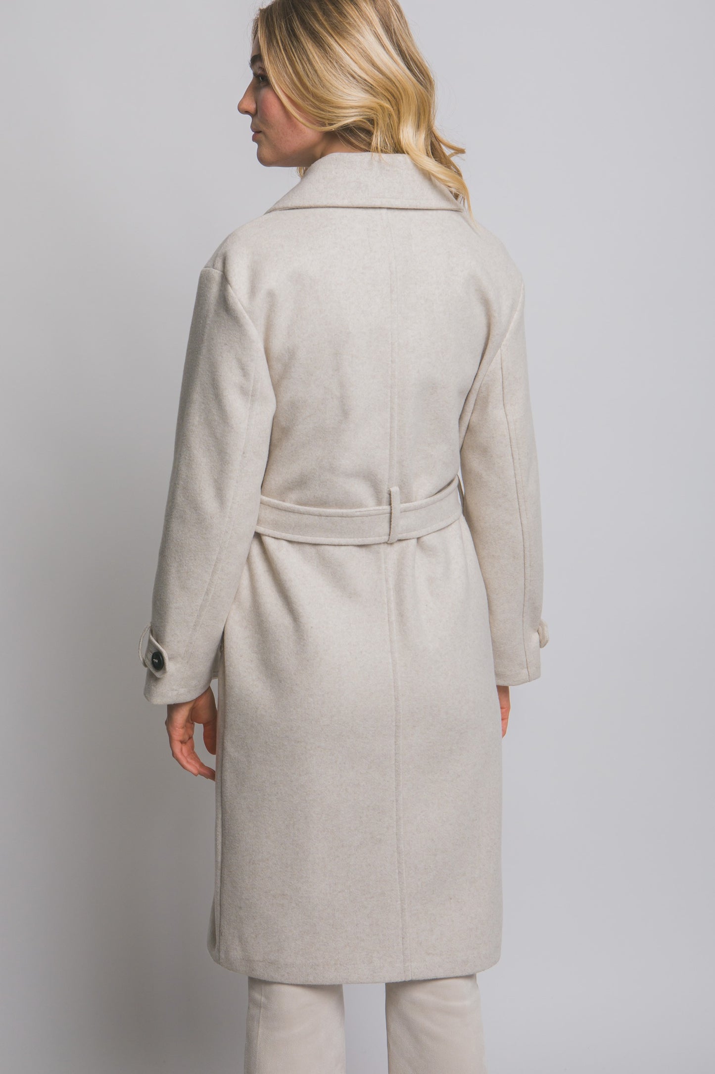 Double Breasted Belted Wrap Coat