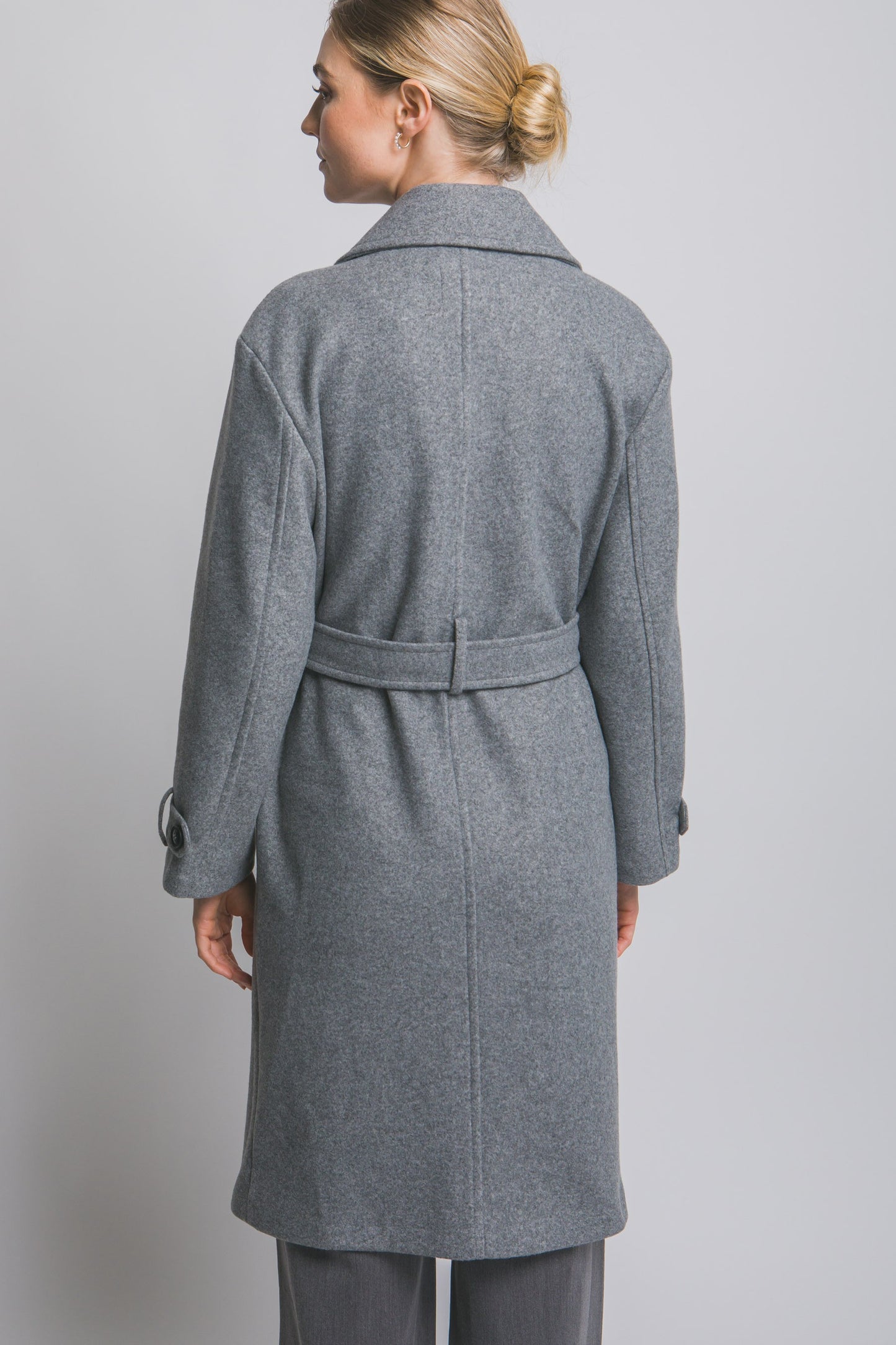 Double Breasted Belted Wrap Coat