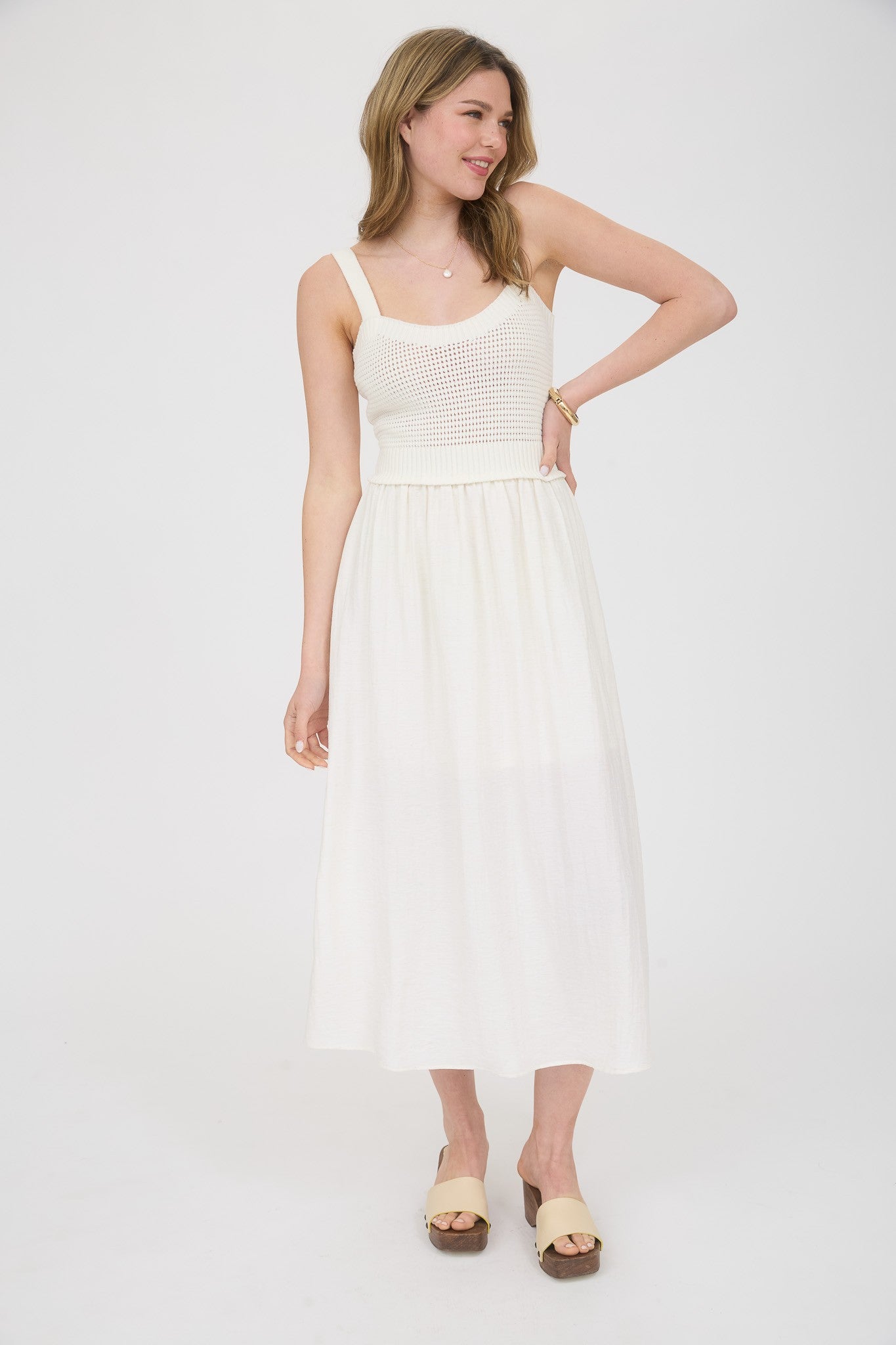 Helen Knit Twoofer Midi Dress