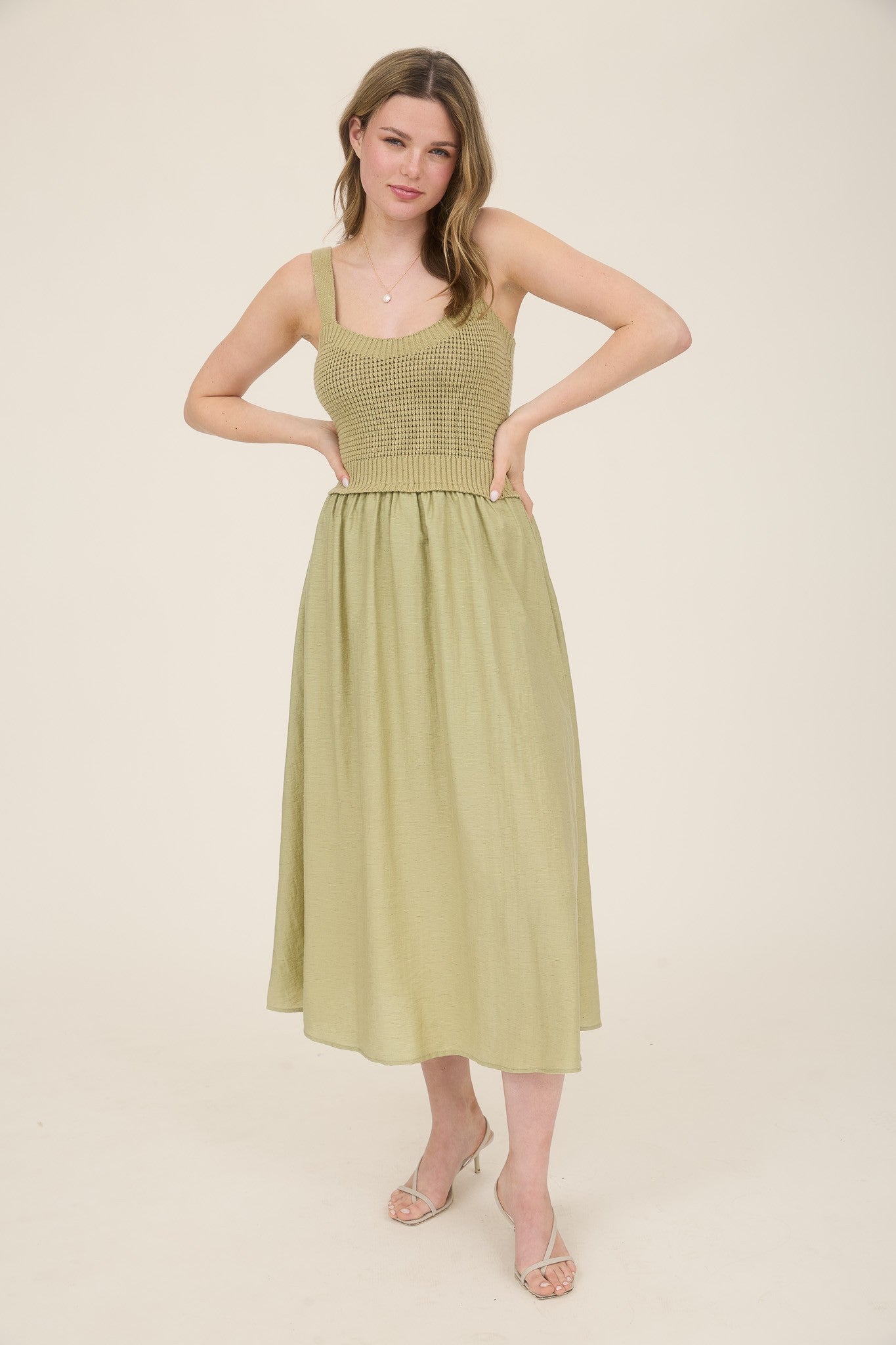 Helen Knit Twoofer Midi Dress