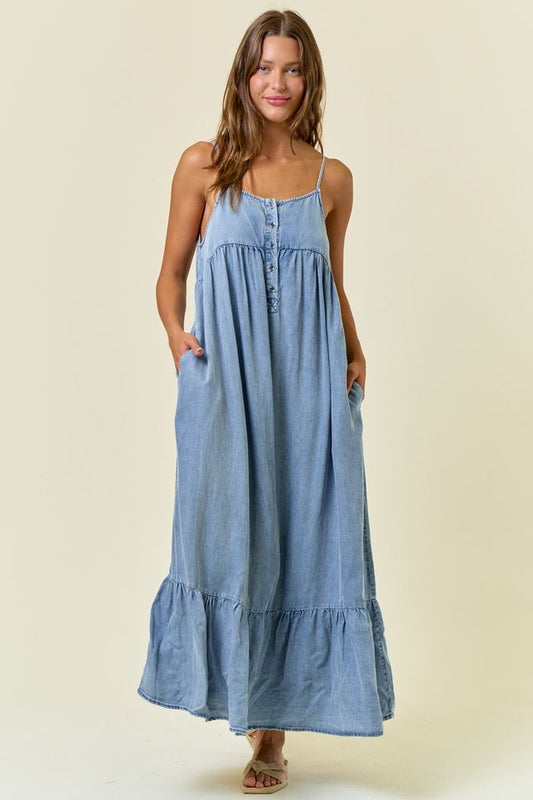 Tencel Tiered Maxi Dress