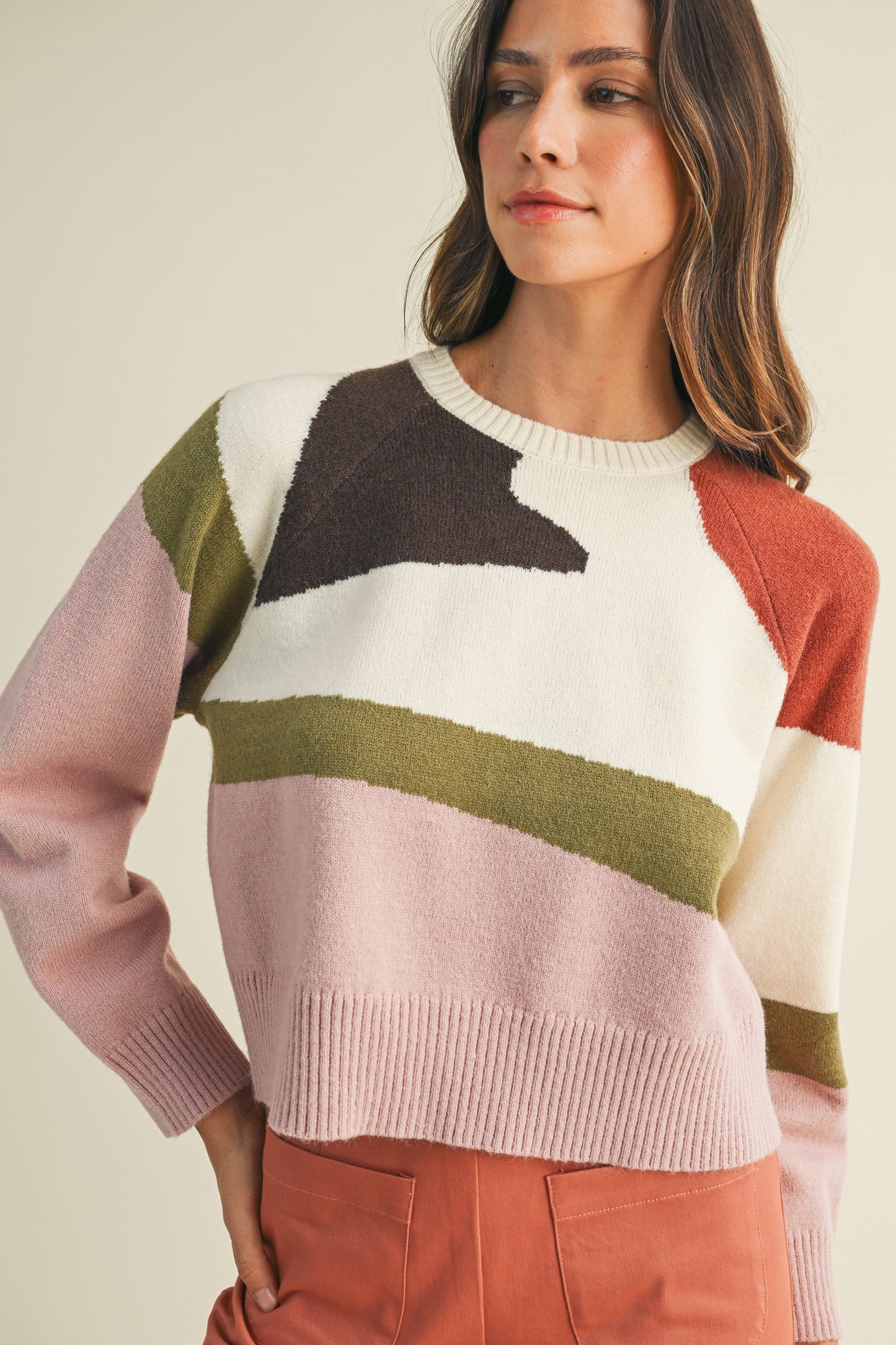 Multi Color Block Sweater