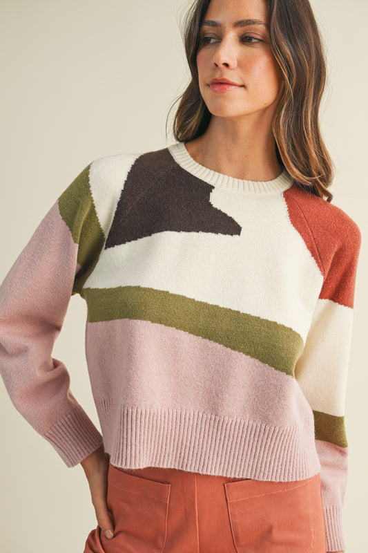 Multi Color Block Sweater