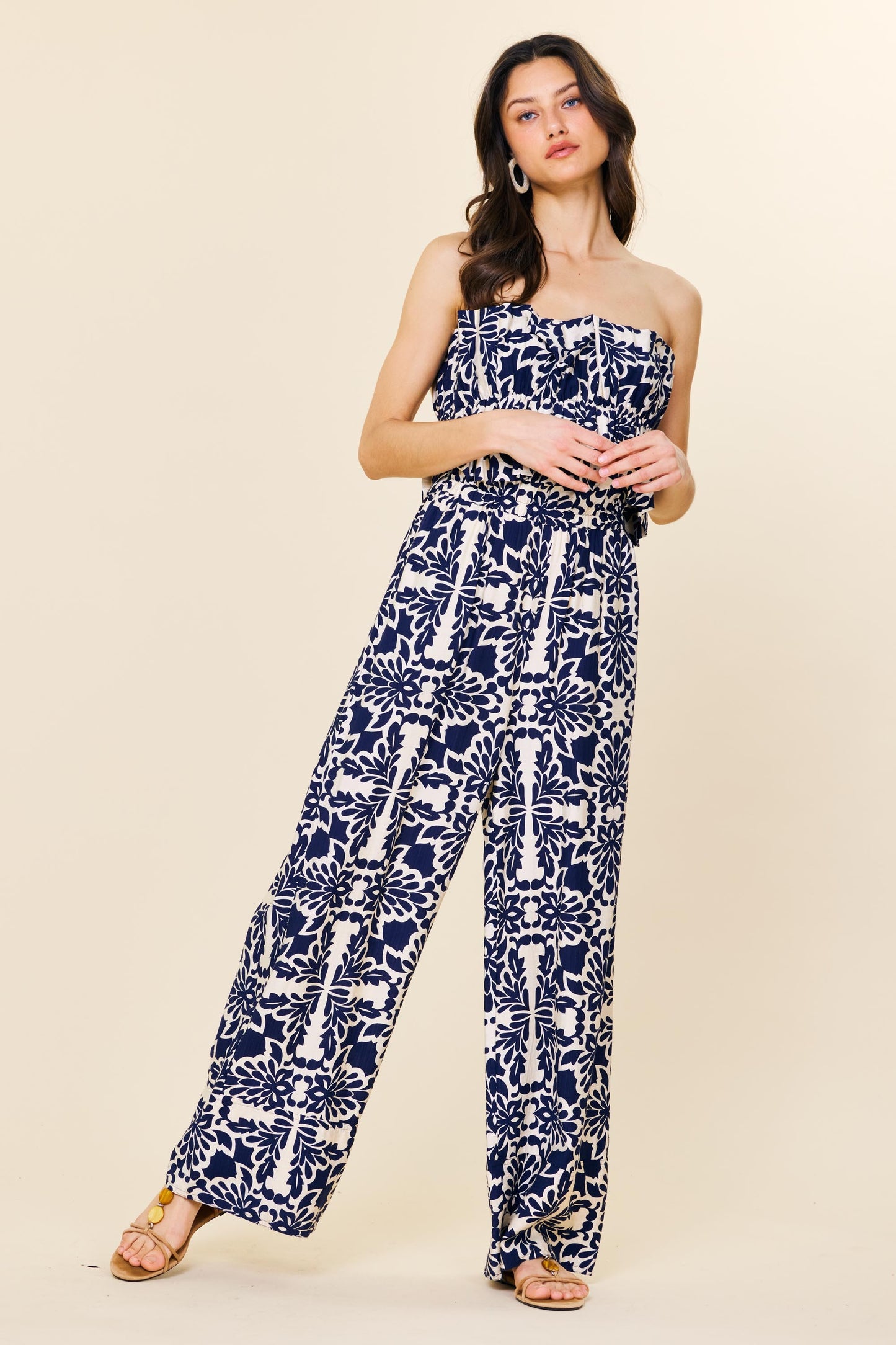 Navy & White Jumpsuit