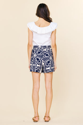 Tropical Print Shorts in Navy