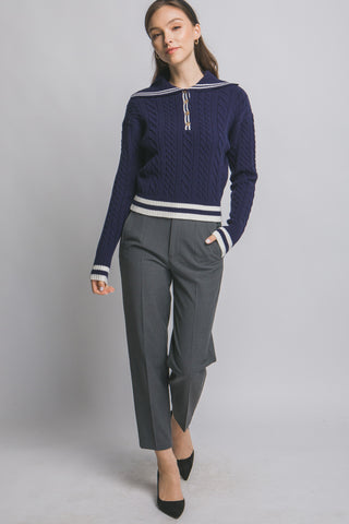 Sailor Collar Sweater in Navy