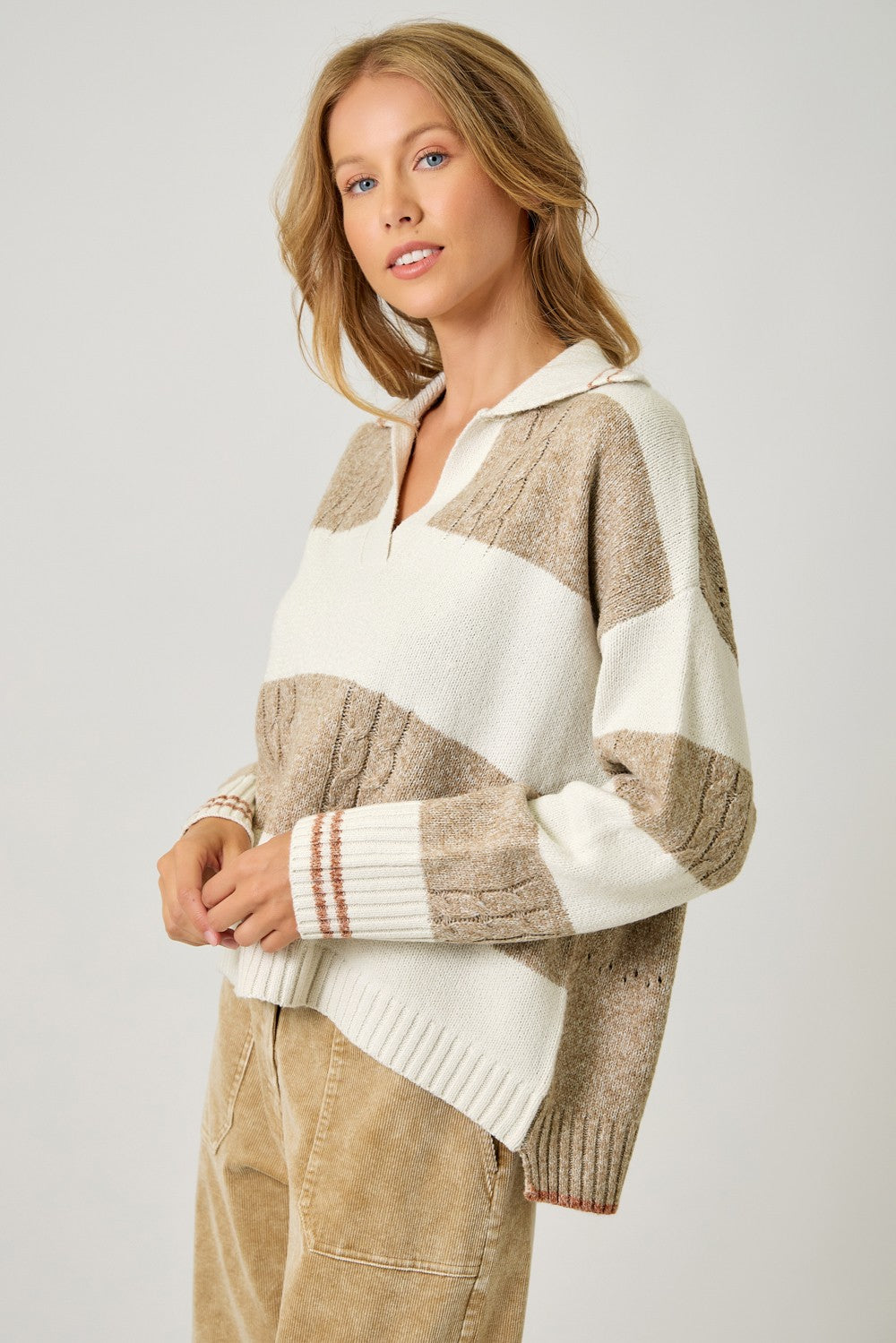 V-neck Multistripe Sweater