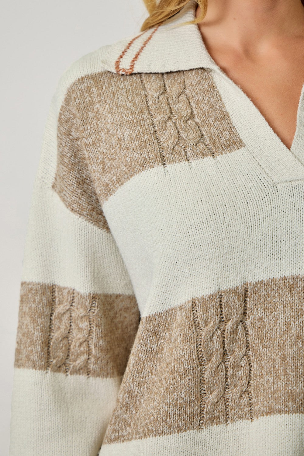V-neck Multistripe Sweater
