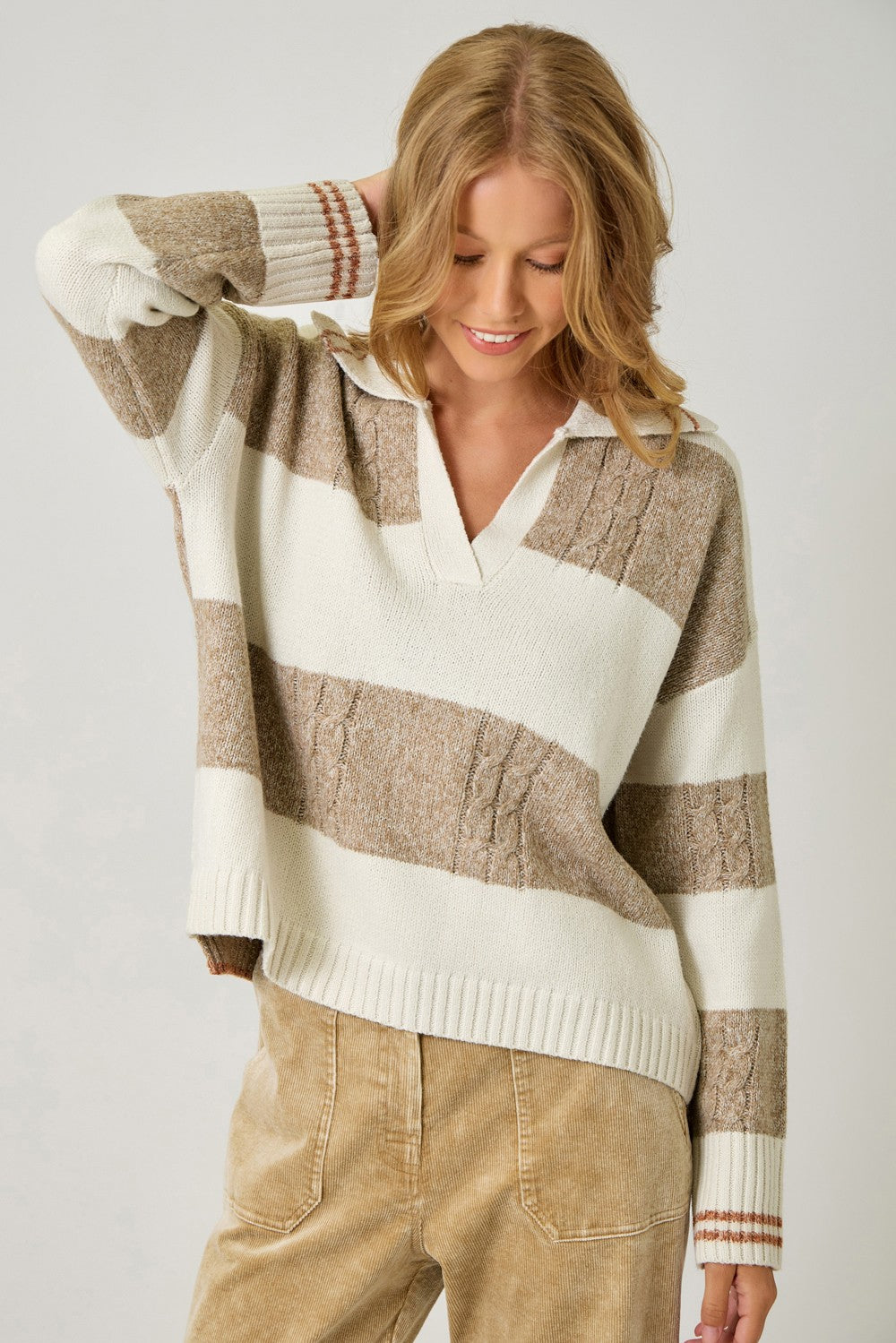 V-neck Multistripe Sweater