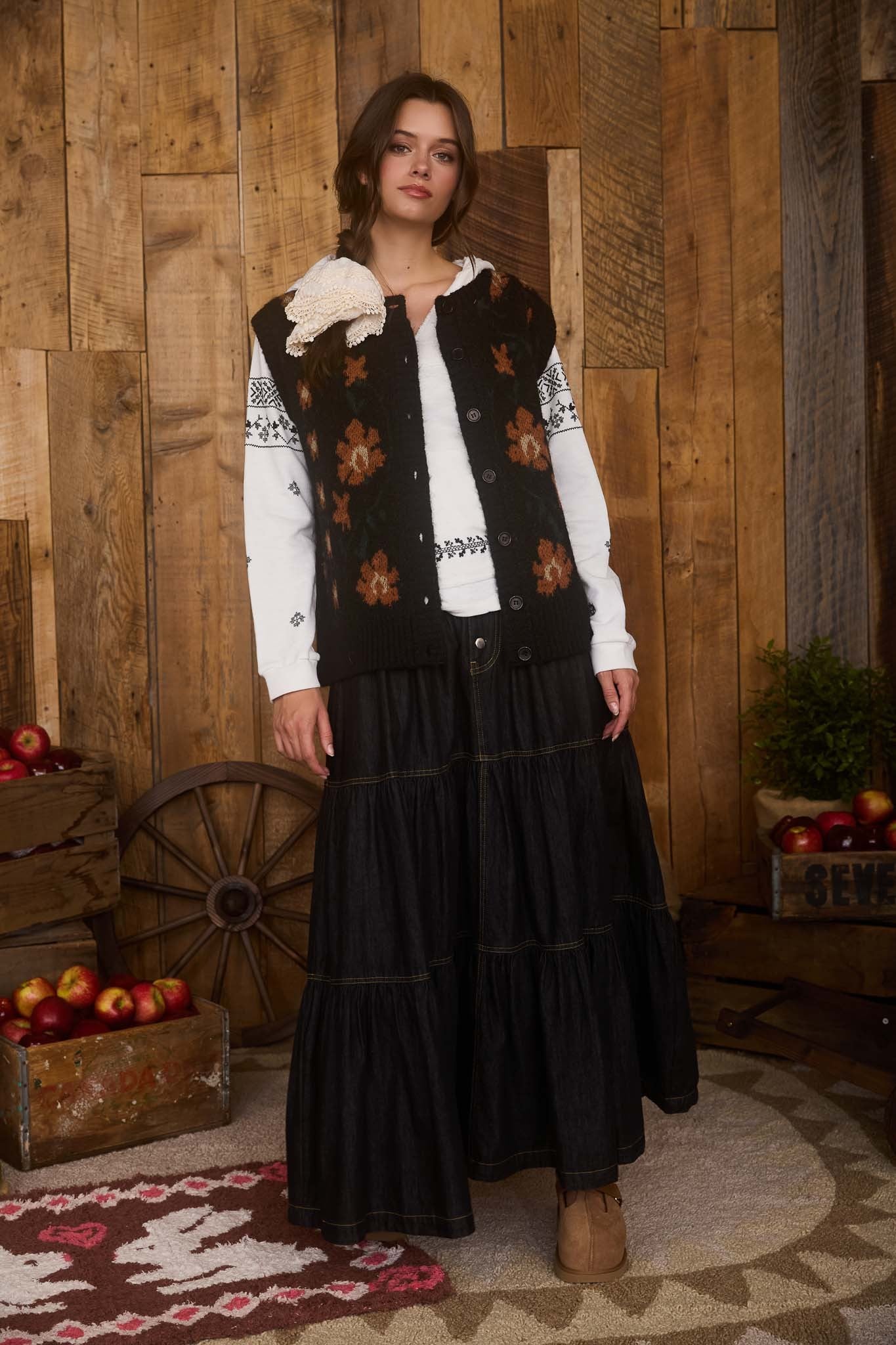 Floral Button Down Vest