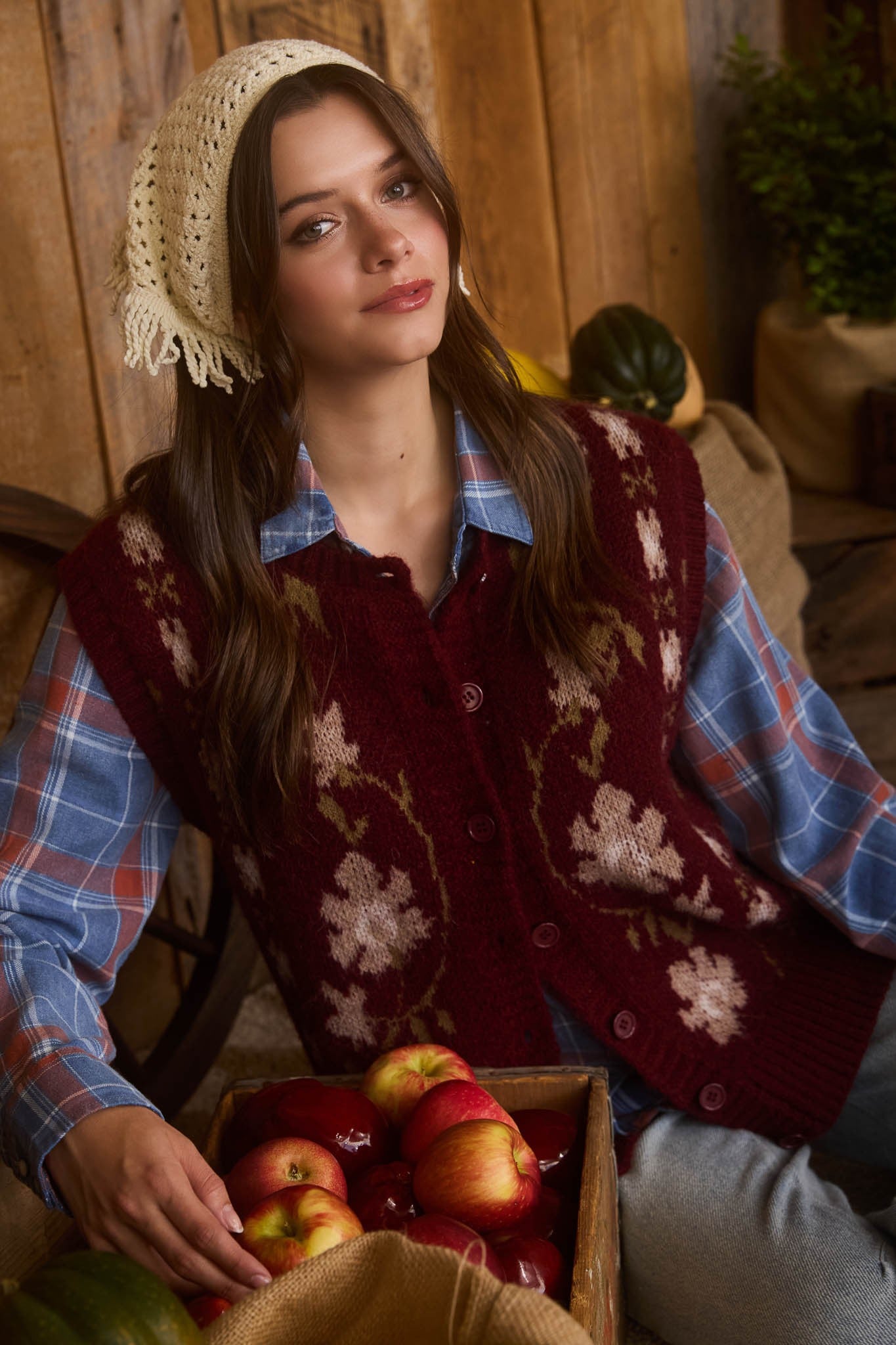 Floral Button Down Vest