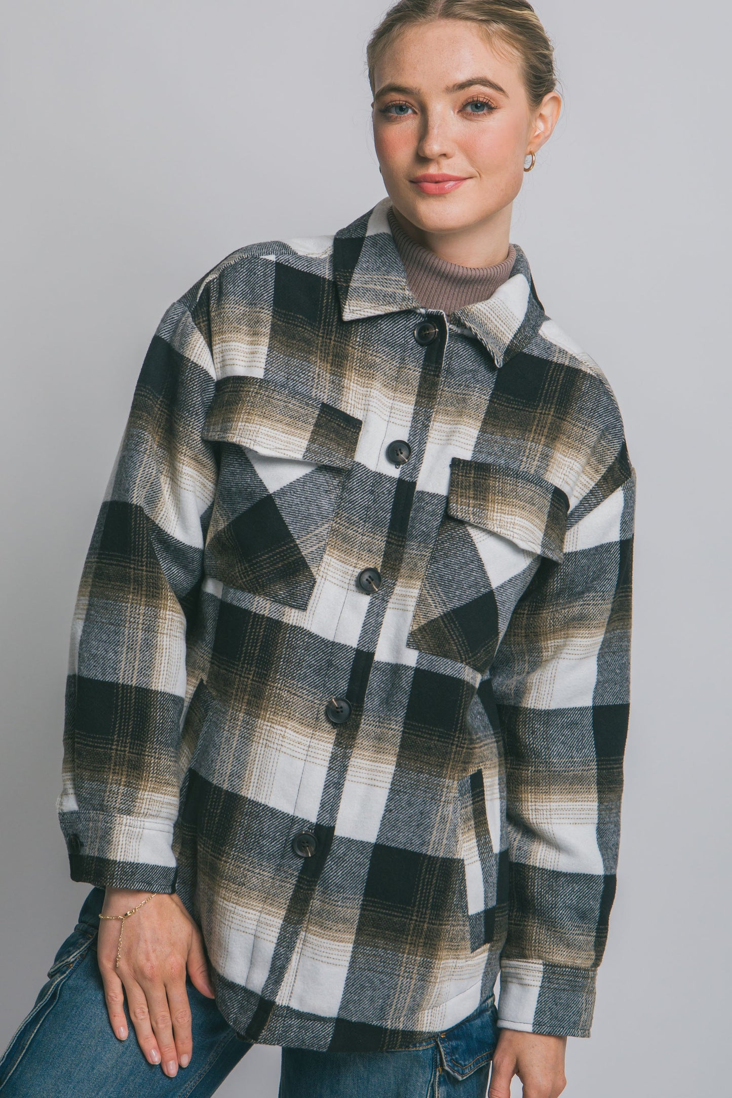 Plaid Sherpa Jacket