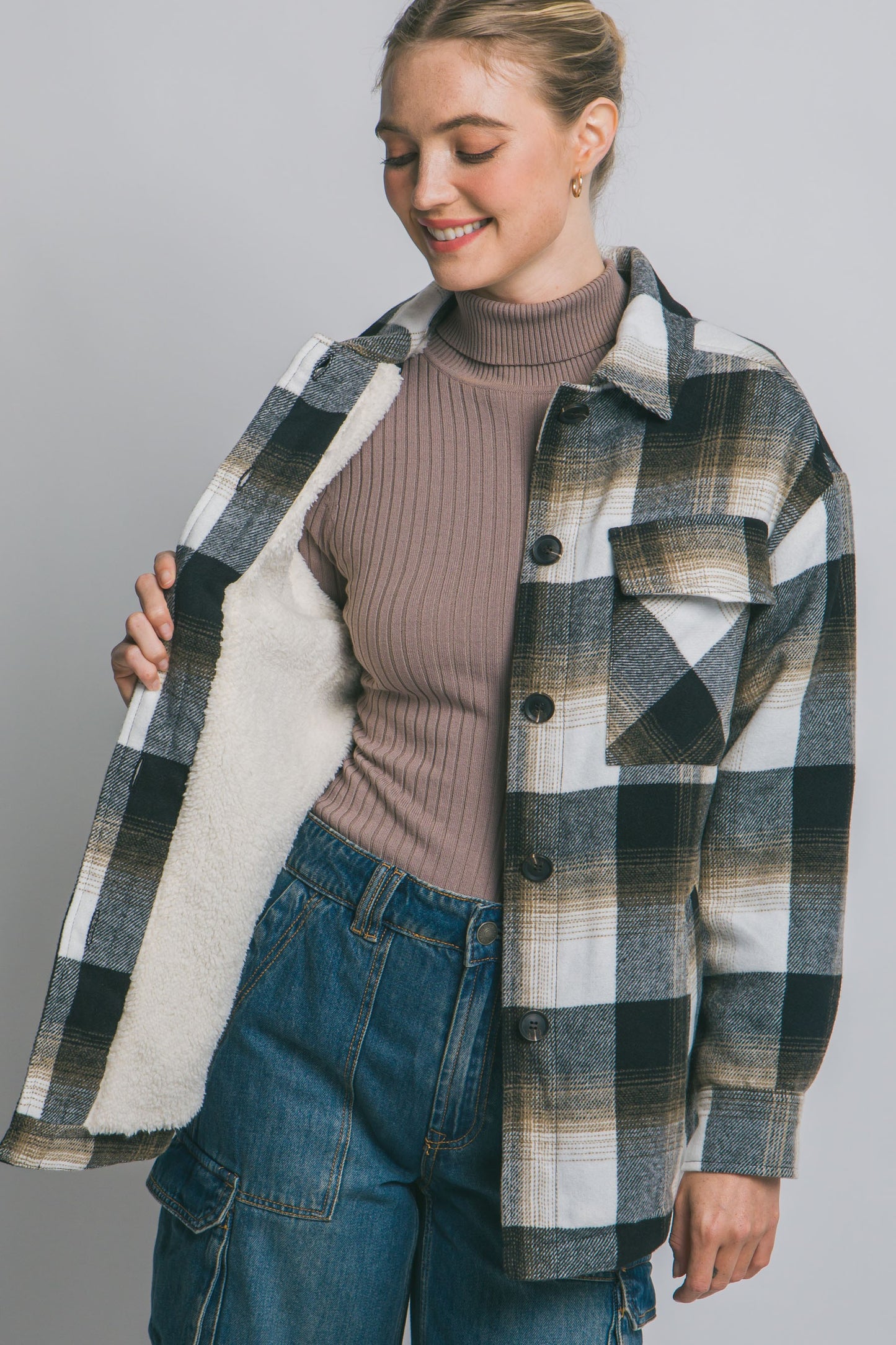 Plaid Sherpa Jacket