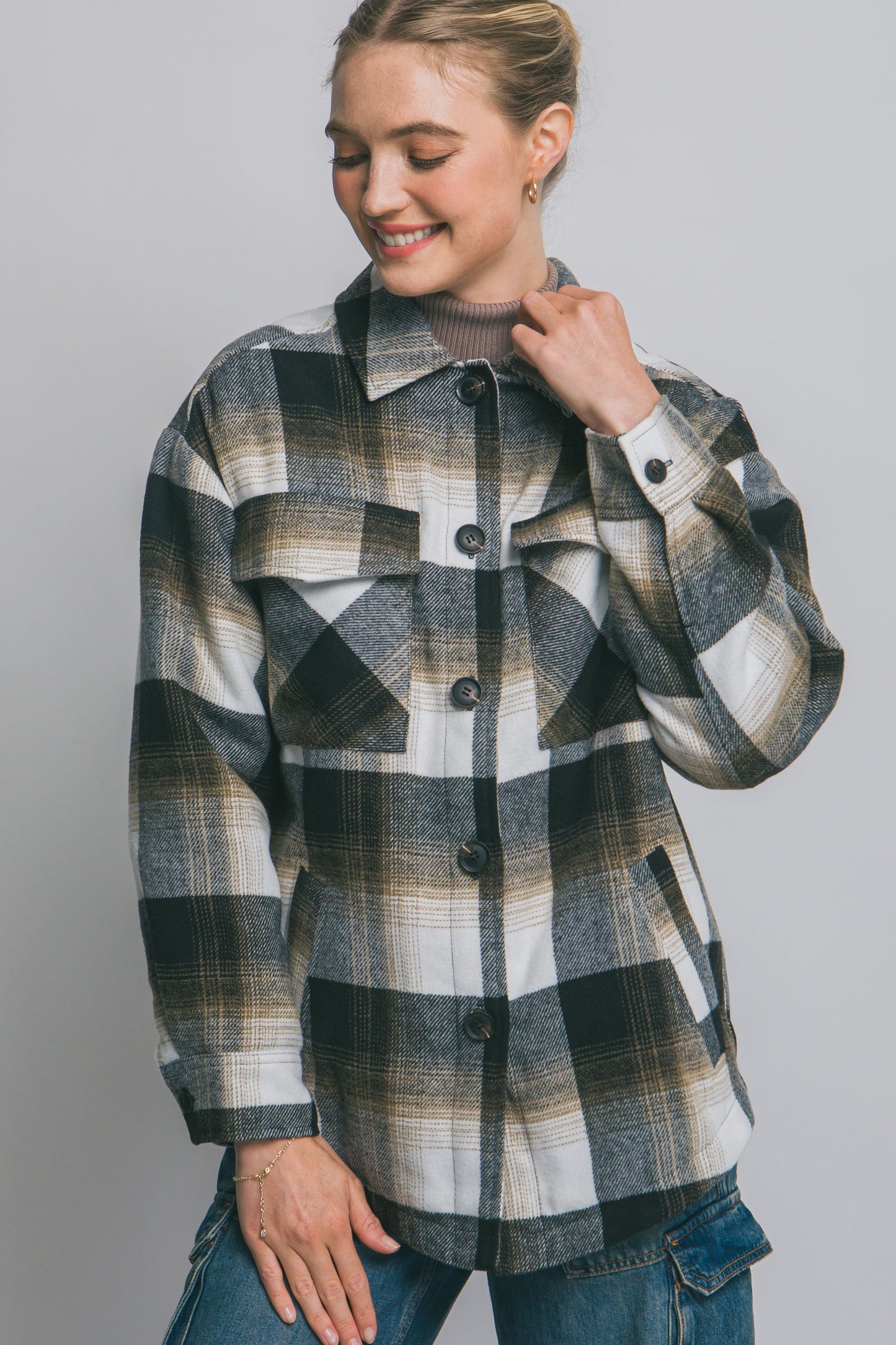Plaid Sherpa Jacket