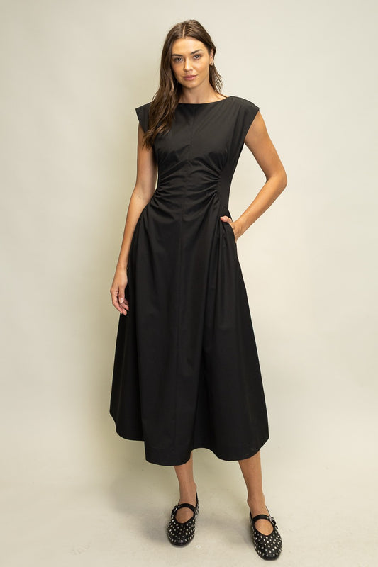 Ruched Waist Midi Dress