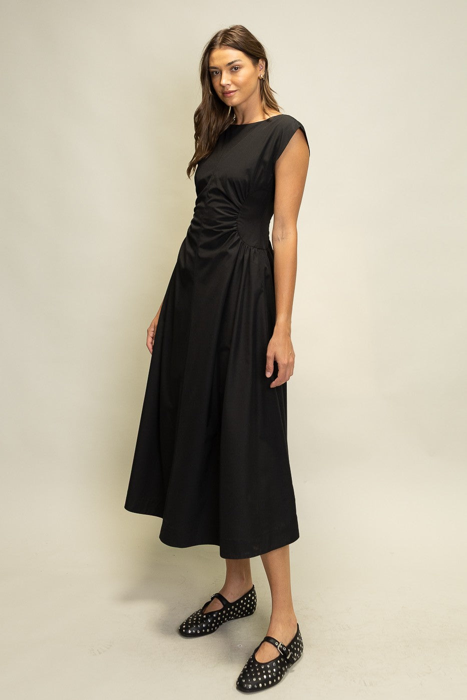Ruched Waist Midi Dress
