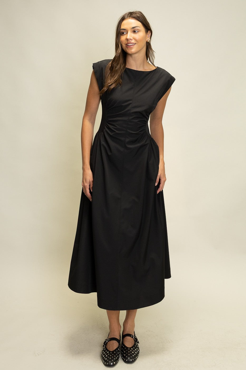 Ruched Waist Midi Dress
