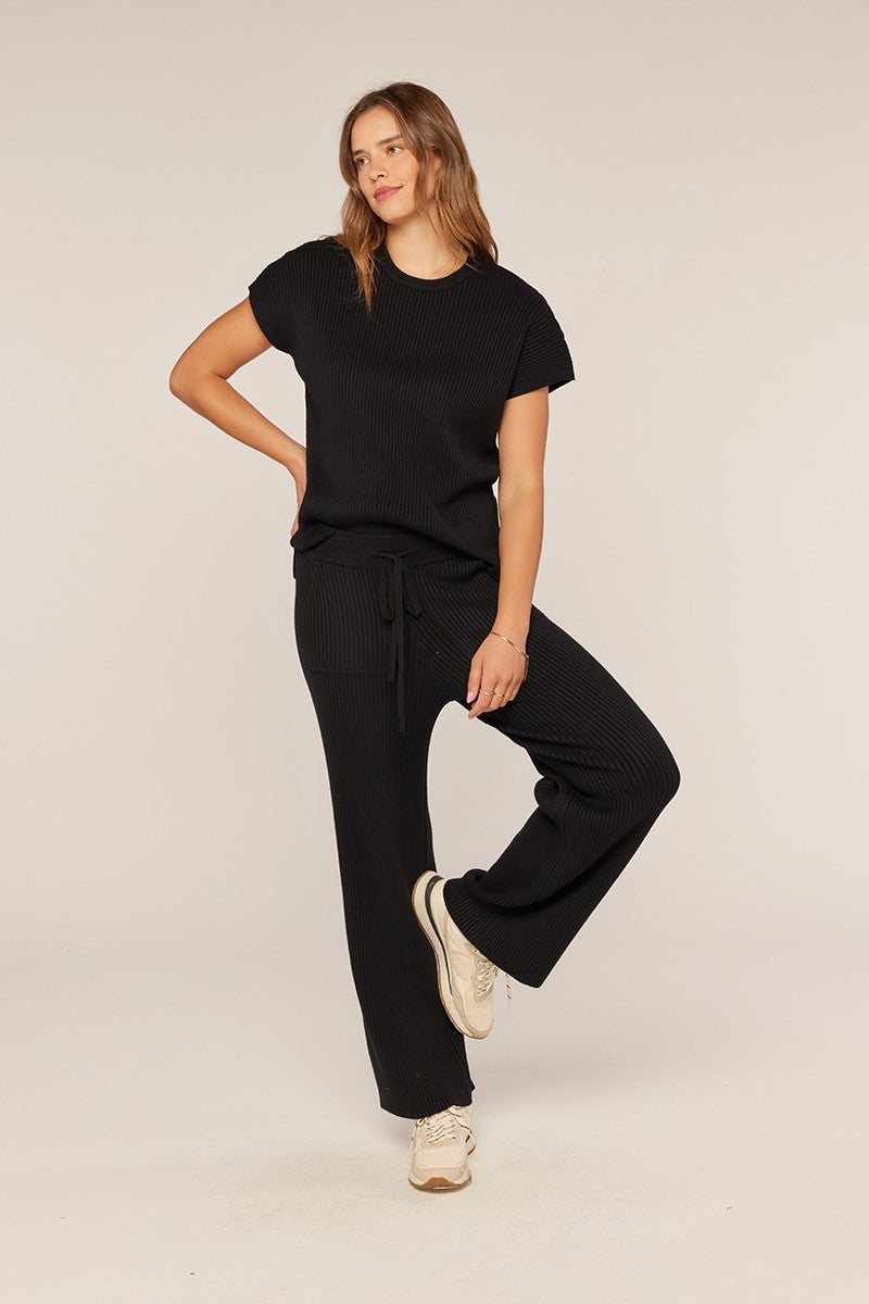Rib Wide Leg Sweater Pants