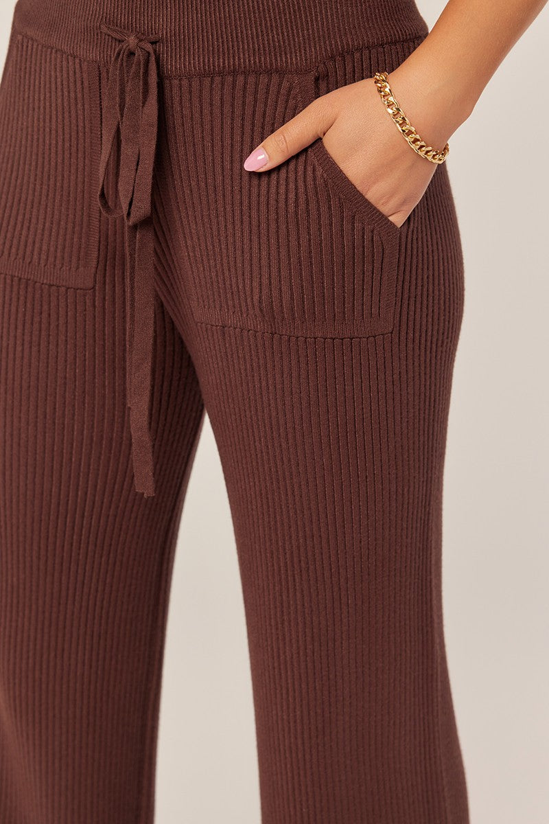 Rib Wide Leg Sweater Pants