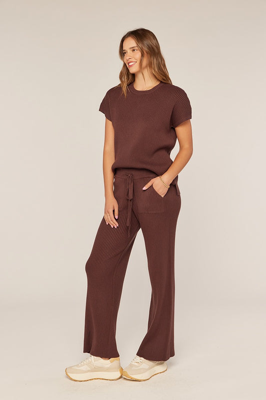 Rib Wide Leg Sweater Pants