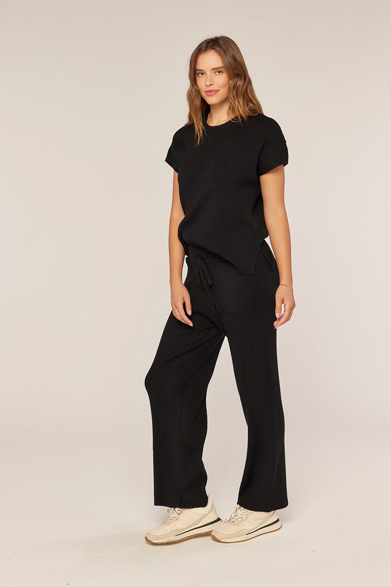 Rib Wide Leg Sweater Pants