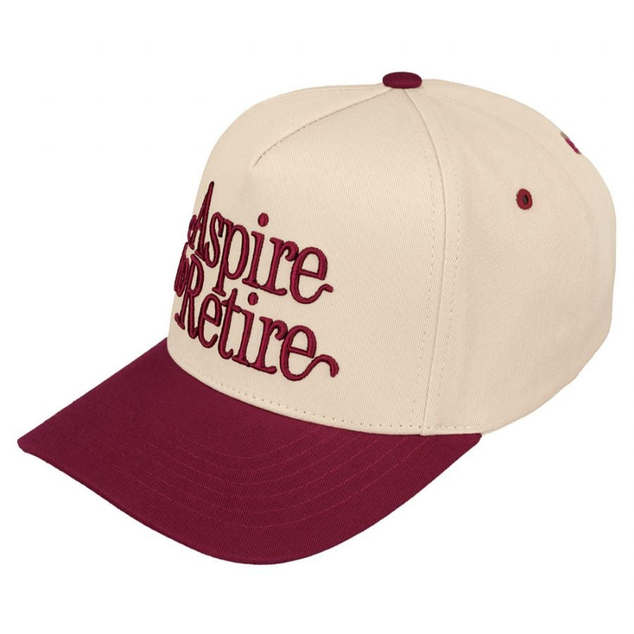 Aspire to Retire Trucker Hat in Burgundy