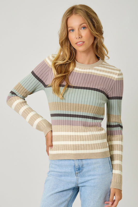 Color Block Ribbed Sweater