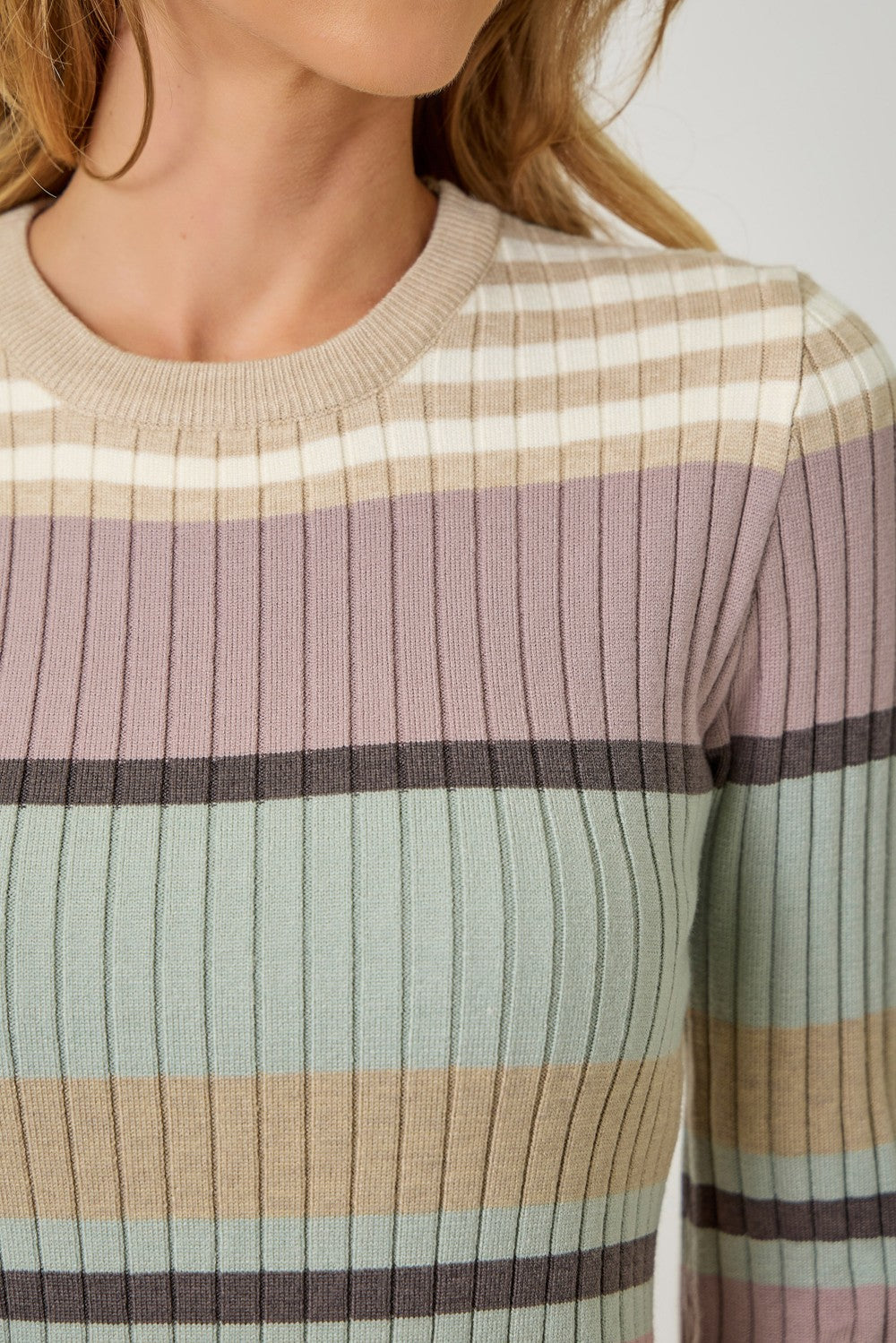Color Block Ribbed Sweater