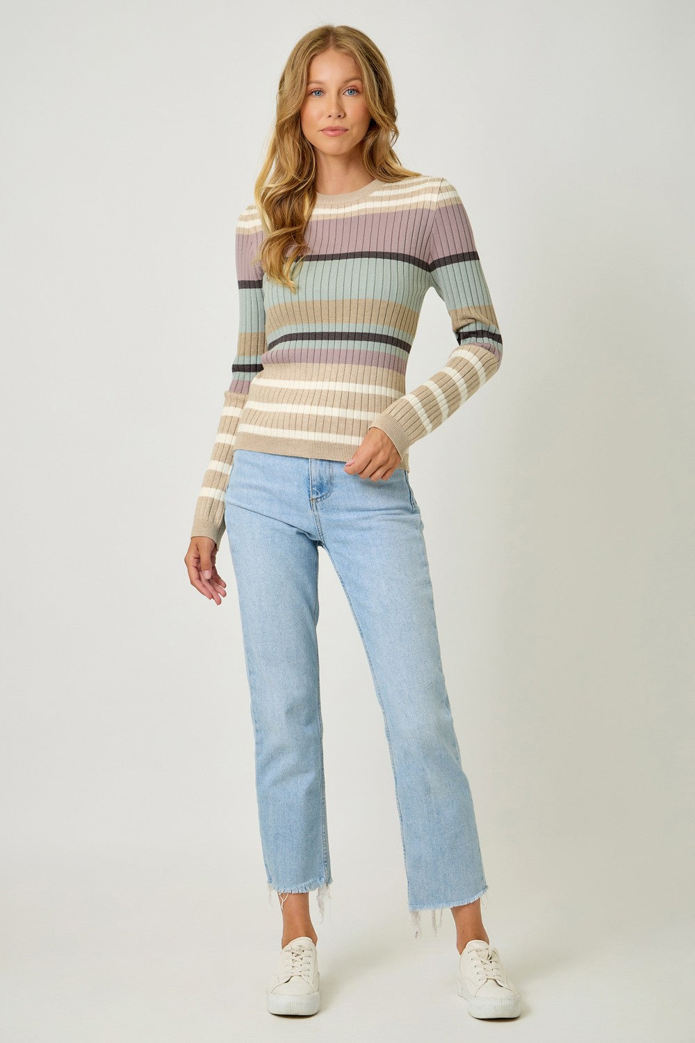 Color Block Ribbed Sweater