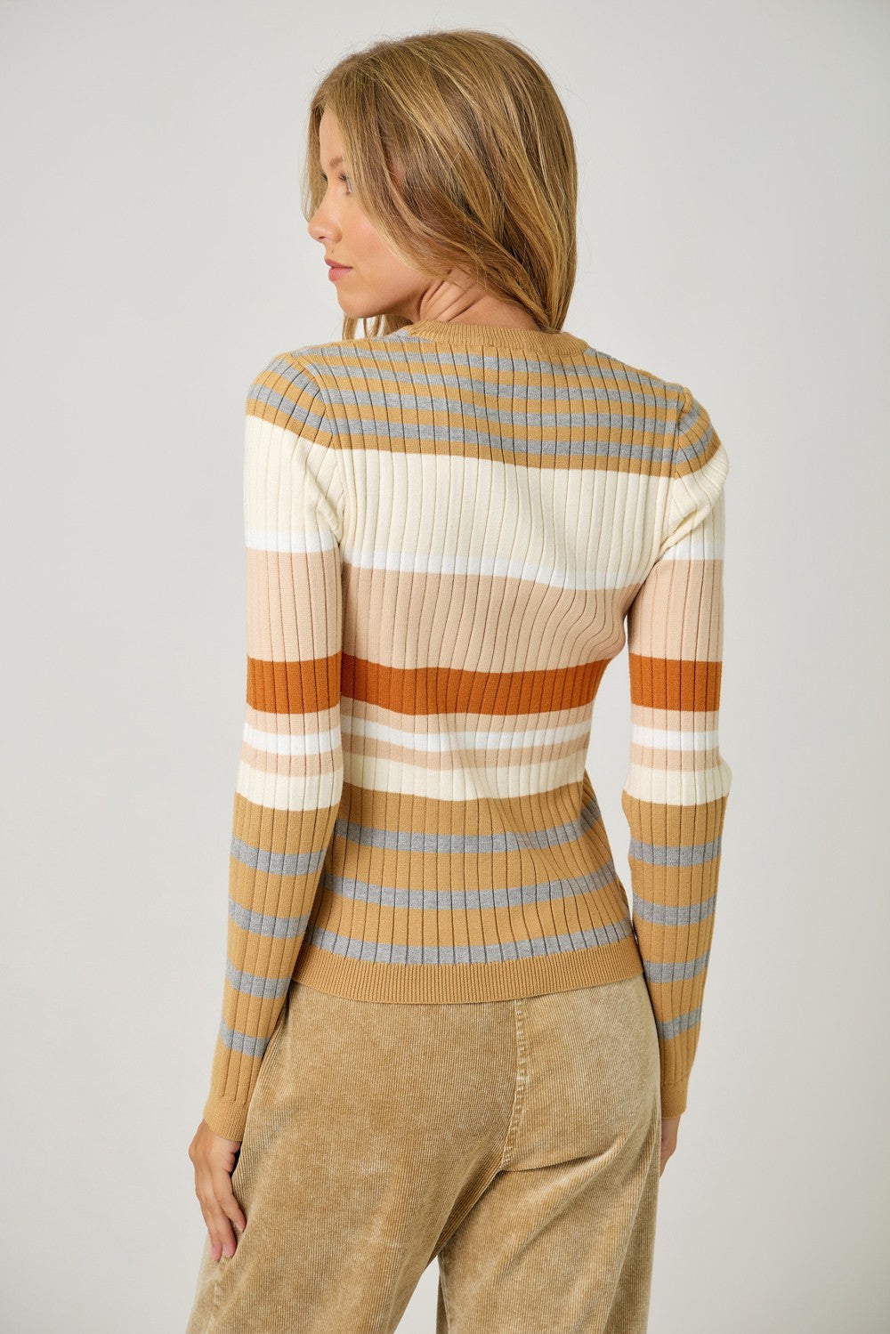 Color Block Ribbed Sweater