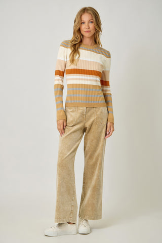 Color Block Ribbed Sweater