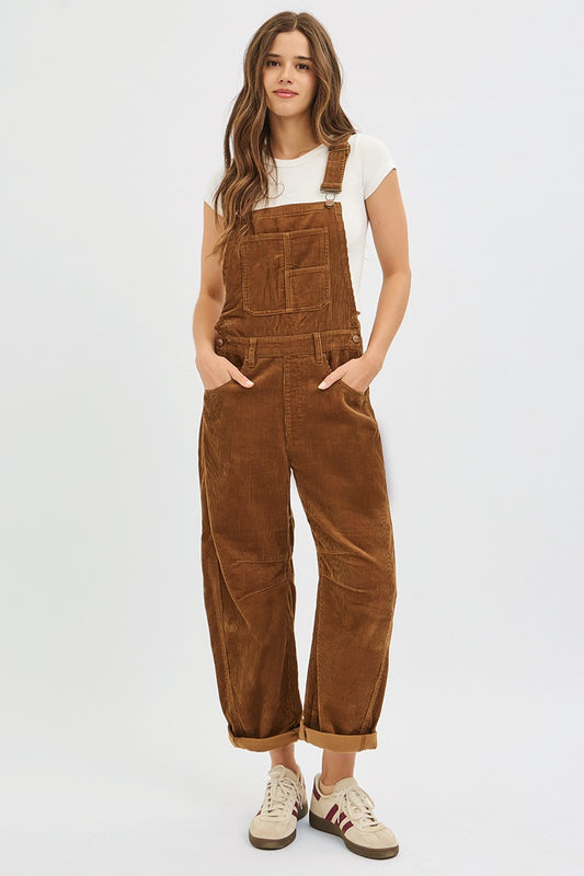 Corduroy Barrel Overalls