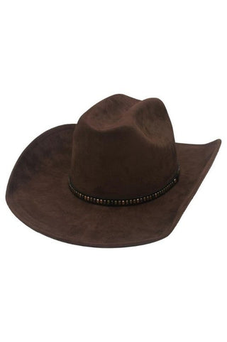 Stud Band Microsuede Cowboy Hat