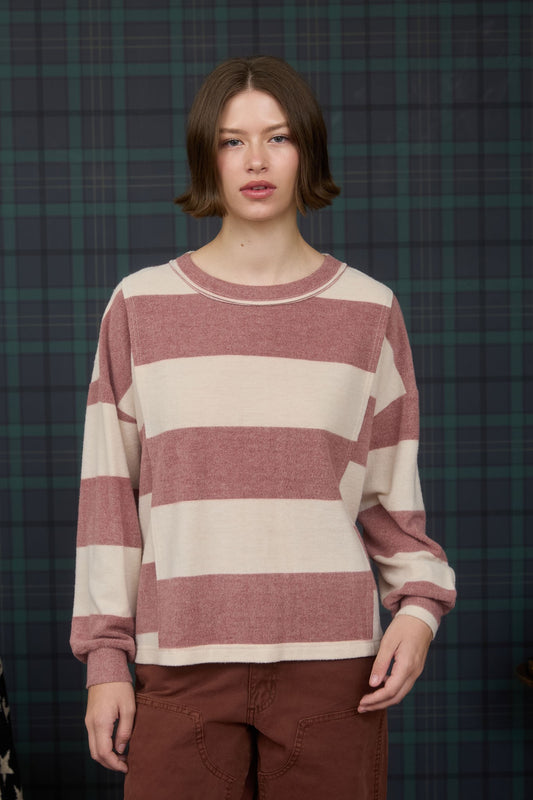 Block Stripe Long Sleeve Top